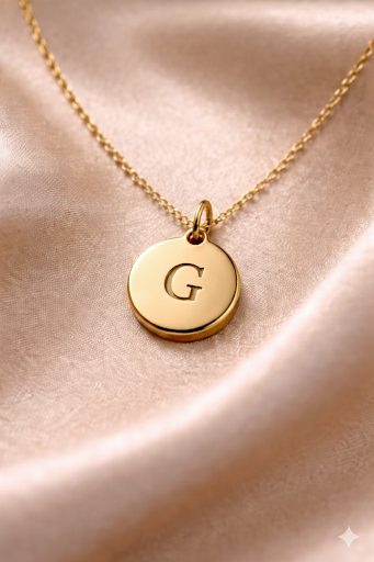 Heart Initial Necklace – 18K Gold Plated