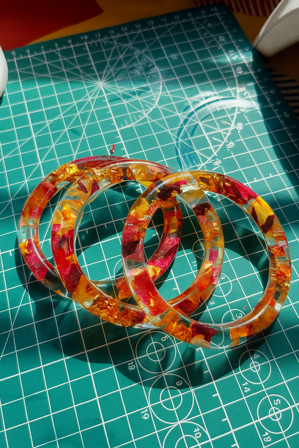 Mixed roses Resin Bangles