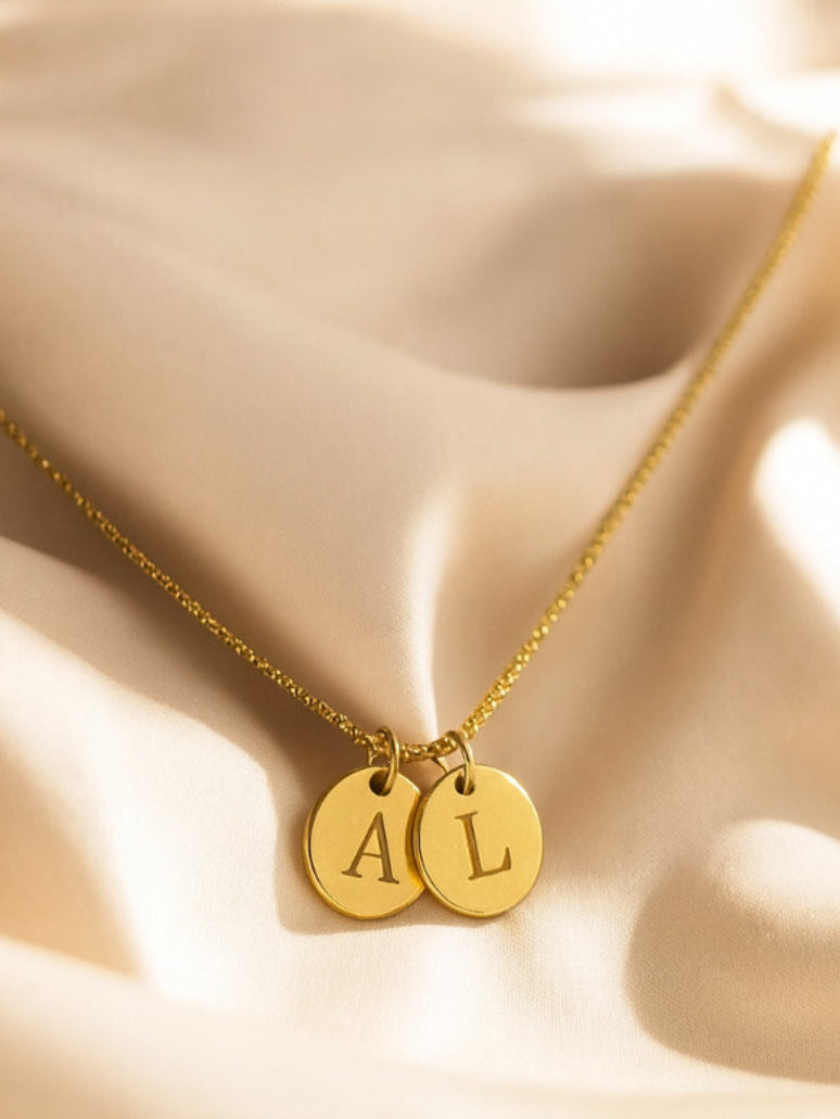 Heart Initial Necklace – 18K Gold Plated