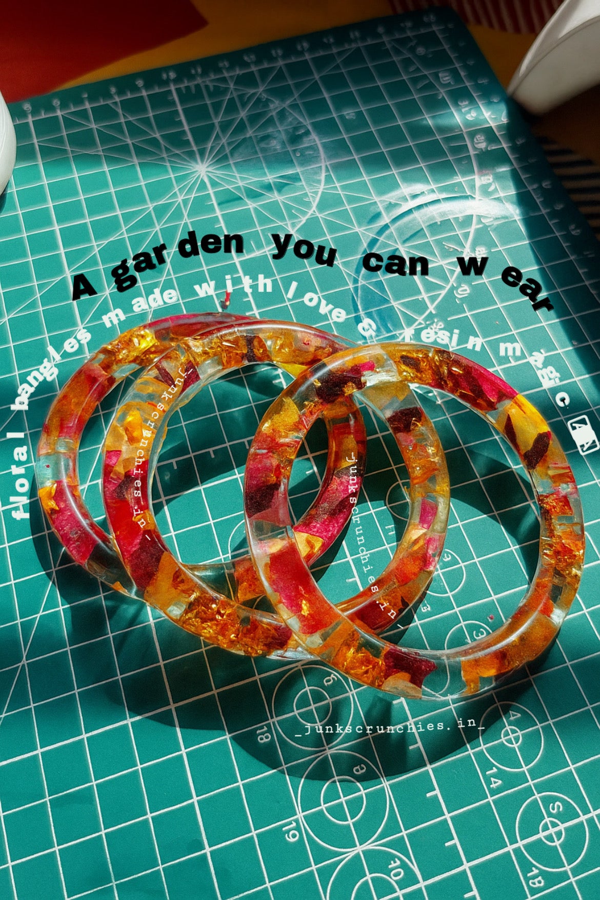 Mixed roses Resin Bangles