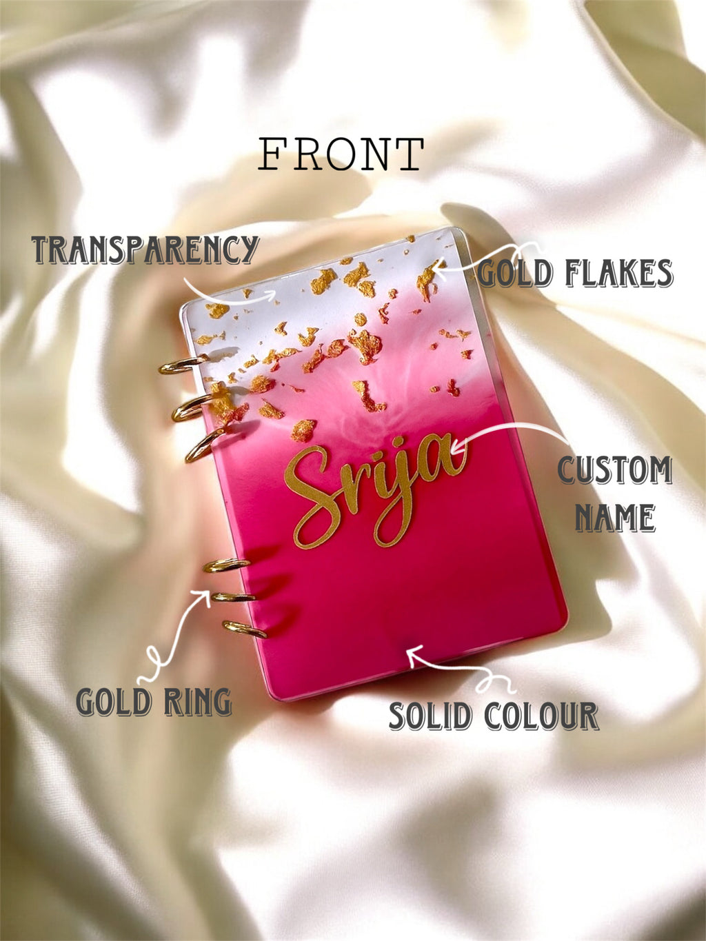 BLUSH LUXE custom name notebook