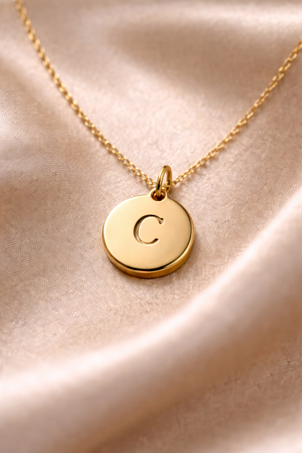 Heart Initial Necklace – 18K Gold Plated