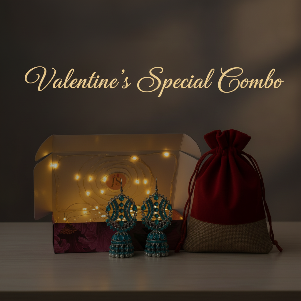 Special Combo - Maula Mere Maula Jhumka with Decorated Gift Box & Red Velvet Bag