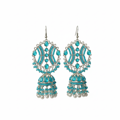 Professional studio photo of turquoise earrings